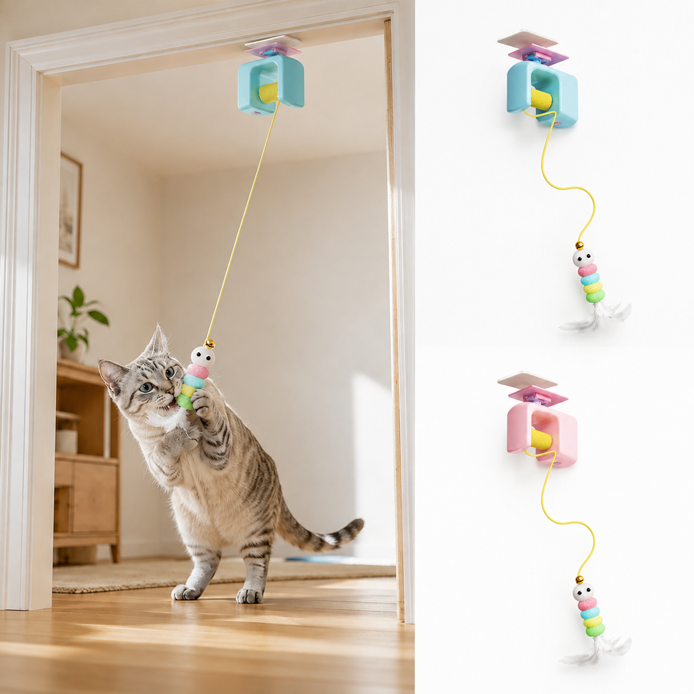 ELVANI automatic retractable yo-yo cat toy