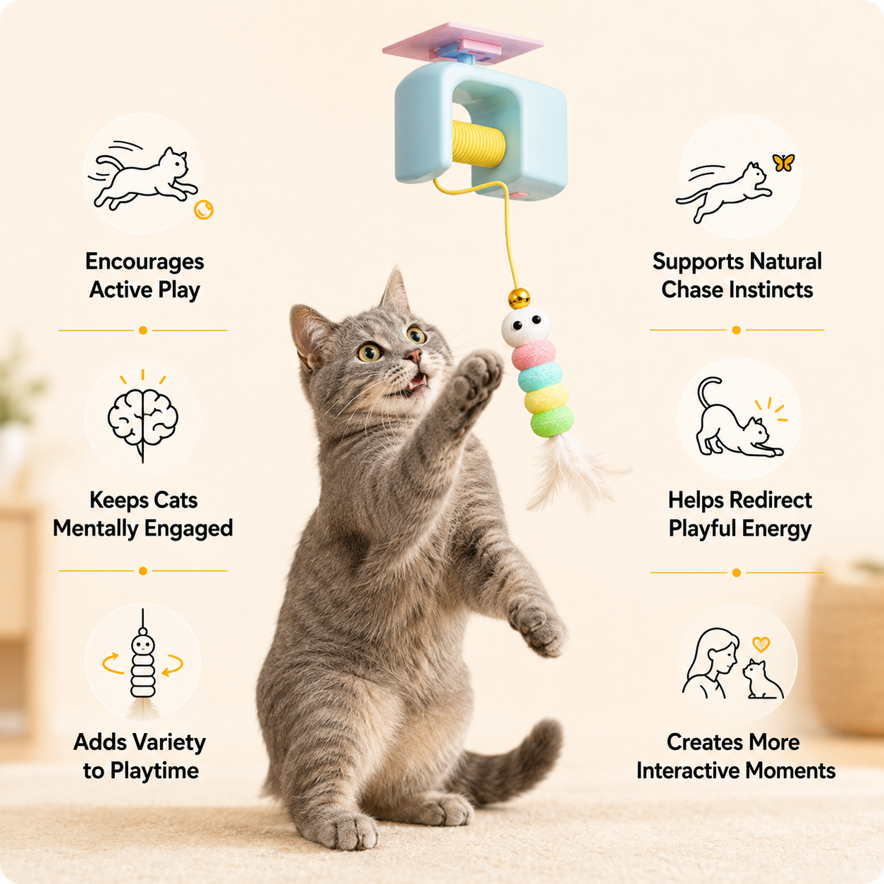 ELVANI automatic yo-yo cat toy benefits